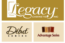 Legacy Cabinets, Debut Series, Advantage Series Logo